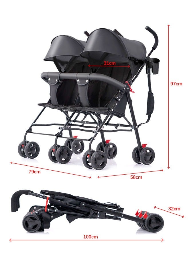 Double Stroller Lightweight Travel Stroller