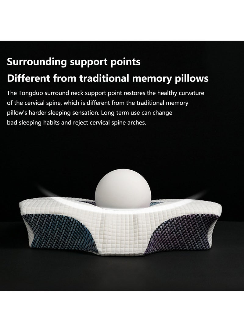 Neck Pillow Memory Foam Pillows for Pain Relief Sleeping, Contour Pillow for Shoulder Pain, Ergonomic Orthopedic Bed Pillow for Side, Back & Stomach Sleepers with Breathable Pillowcase