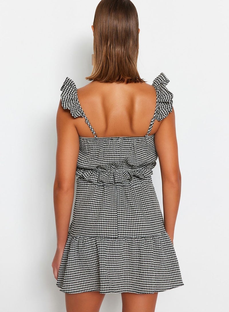 Gingham Ruffle Top & Skirt Set