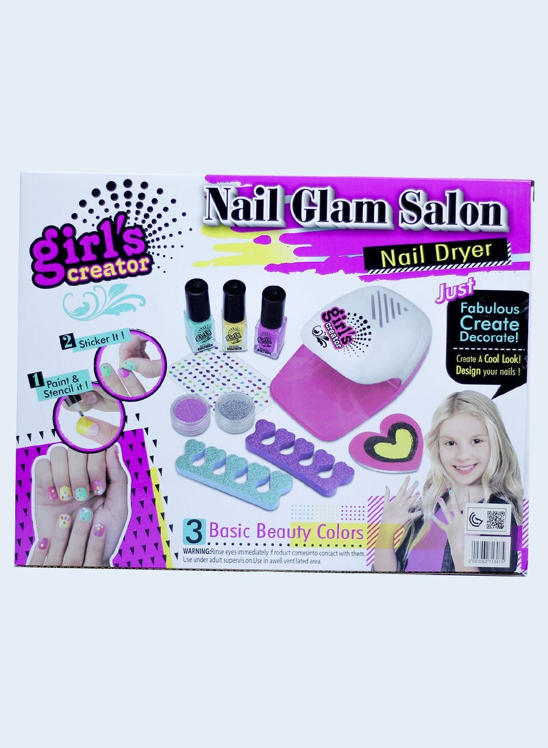 Nail Clam Salon Beauty Play Set for Kids Girls Makeup Set…