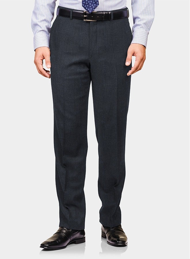 Le Bond Designer Wear Charcoal Grey Men’s Regular Trousers