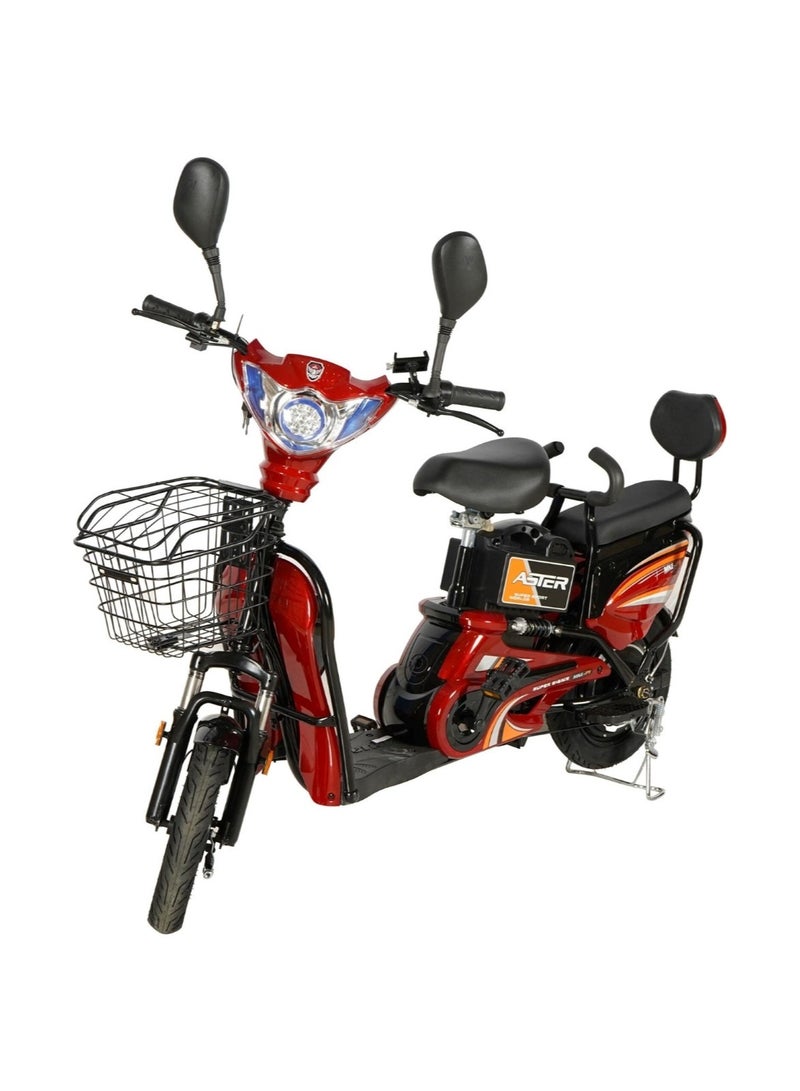 Electrical Bike With Grocery Basket With Strong Battery Red Tyre Size 16