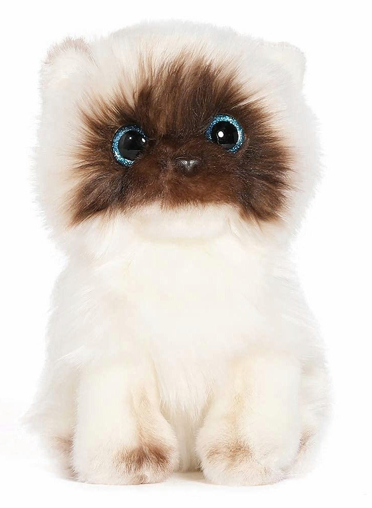 Cat Plush Toy Simulated Siamese cat shape Material Soft Shape Realistic 10 Inch Kitten Doll Cute Ragdoll Cat Great Birthday Gift for Kids Friends Lovers