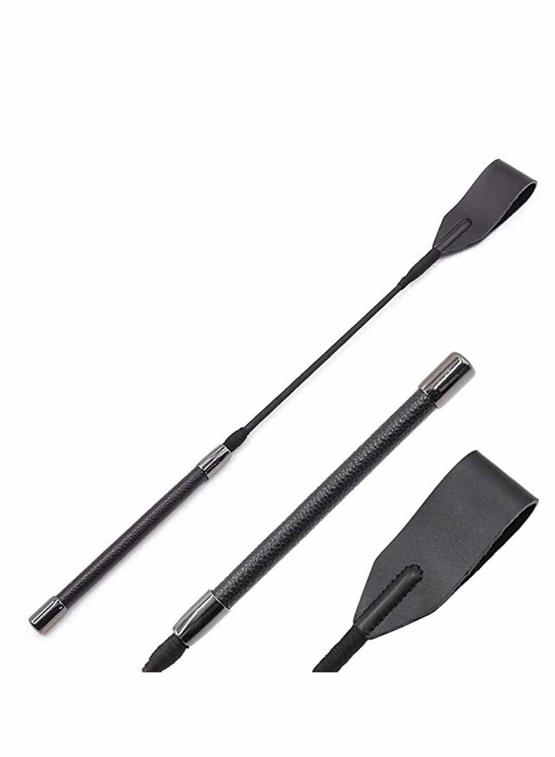 18 Inches Real Riding Crop English Whip, with Genuine Leather, Top Premium Quality Crops, Equestrianism Horse Crop Black Horse Whip Leathe