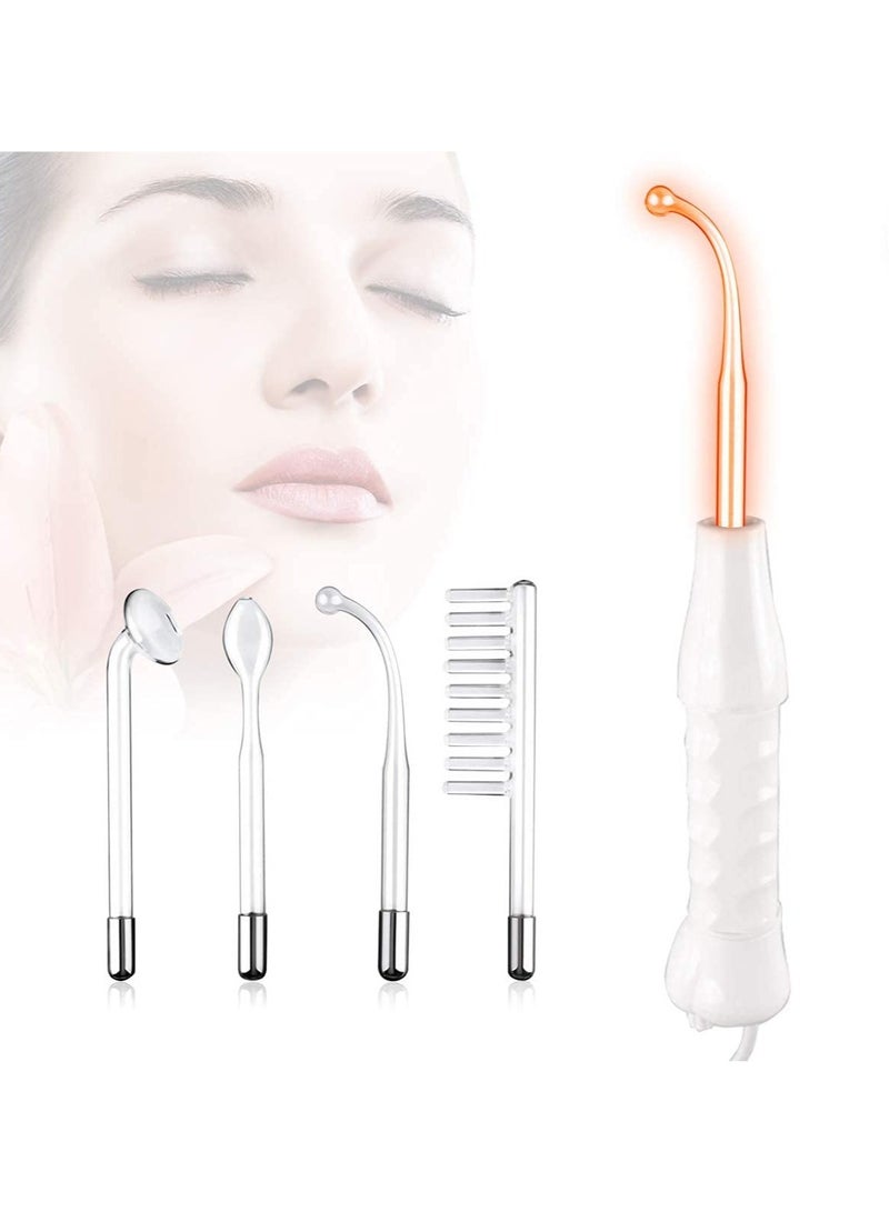 High Frequency Facial Wand Portable High Frequency Facial Machine Machine Set for Face Chin Neck for Reducing Eyes Puffy Skin Tightening Wrinkle Reducing Dark Circles Freckle Hair Care