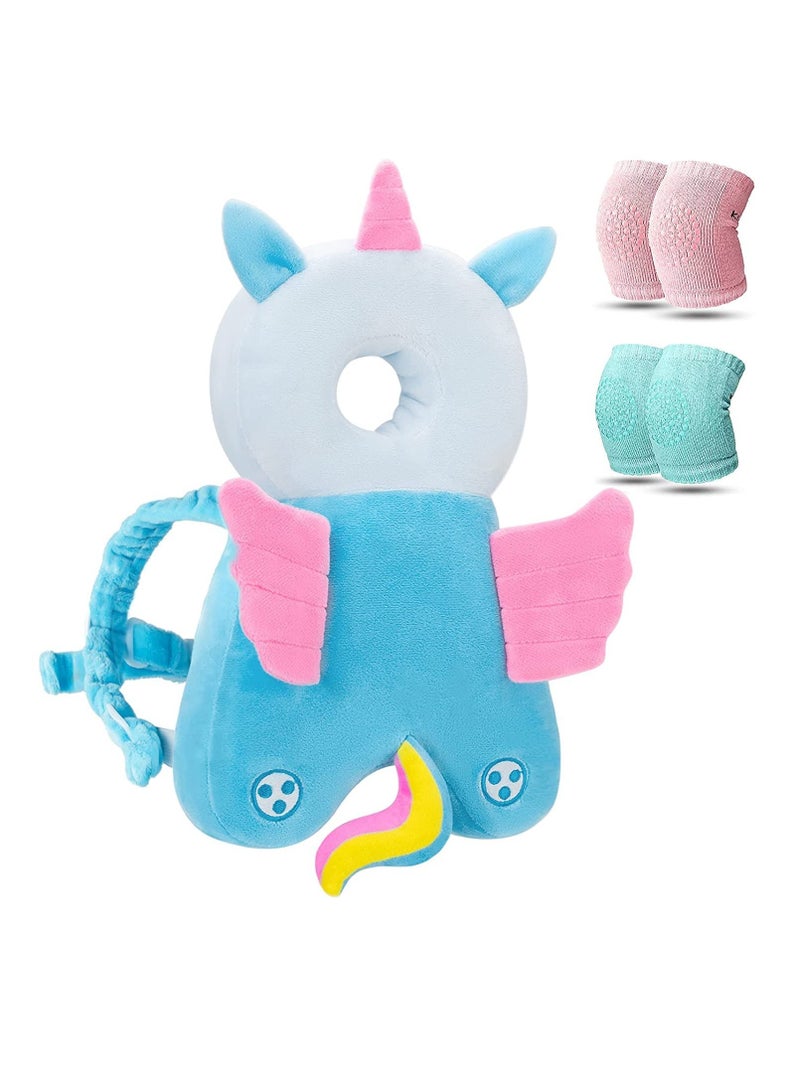 Baby Head Protector & Baby Knee Pads for Crawling Toddler Walkers Safety Pillow Cushion Adjustable for 5-24 Months Baby Head Protector Backpack