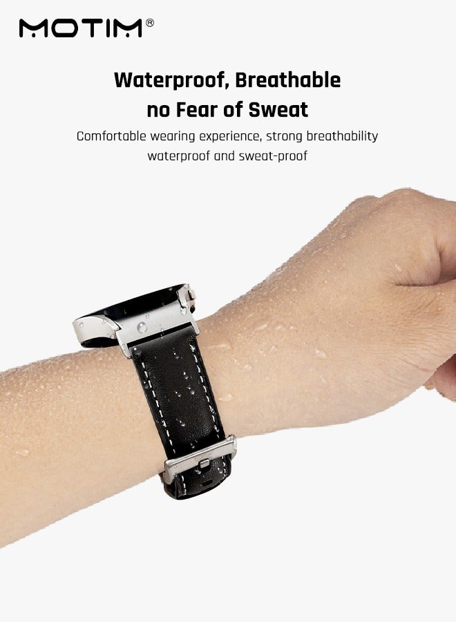 Classic Leather Watch Band Replacement Strap 20mm, Watch Bands Compatible with Samsung Galaxy Watch 7/6/5/4, 40/44mm Replacement Band