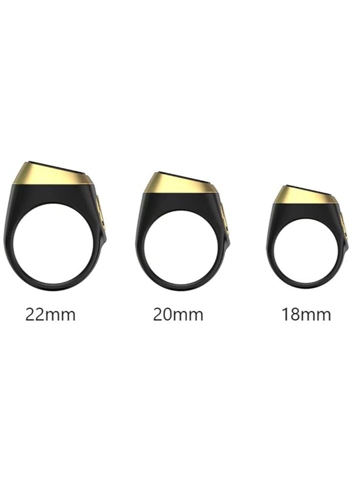Smart Tasbih Zikr lite Ring, Muslim Prayer, Prayer timing reminder, OLED display Tasbih Counter, Smart Ring, Waterproof- Black 20mm.