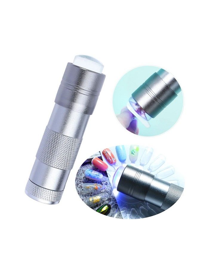 Handheld Nail Art Uv Press Light Uv Lamp With Jelly Silicone Stamper Head Nail Art Stamp Polish Print Quick Dry Lamp Small Glow Flashlights With 12 Led Lights Portable Light Nail Dryer For Nail Gel