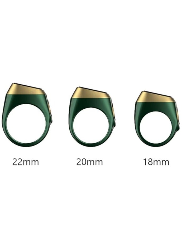 Smart Tasbih Zikr lite Ring, Muslim Prayer, Prayer timing reminder, OLED display Tasbih Counter, Smart Ring, Waterproof- Green 22mm.