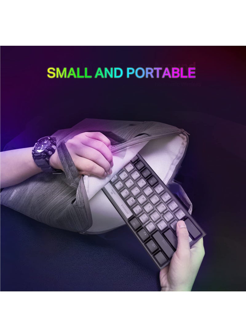 Z-11 RGB Backlit Wired Mechanical Gaming Keyboard, Red Switches, Compact 61 Key Keyboard for Windows Mac OS Gray Black