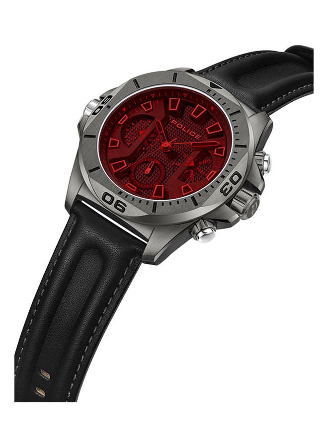 Men's Chronograph Round Shape Leather Wrist Watch PEWJF0022502 - 46 Mm