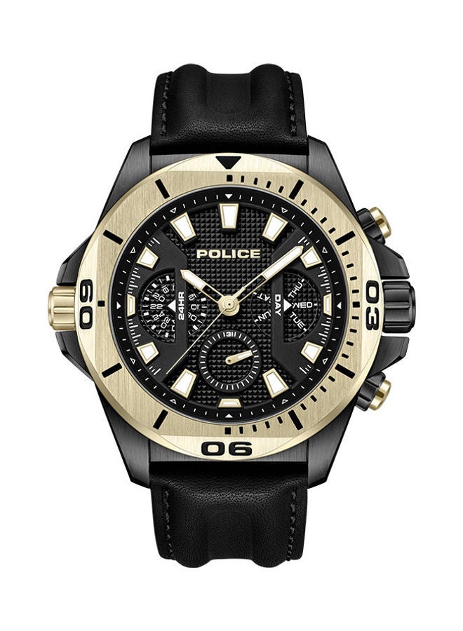 Men's Chronograph Round Shape Leather Wrist Watch PEWJF0022501 - 46 Mm