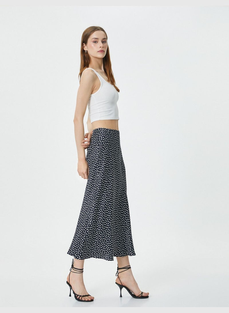 Polka Dot Midi Skirt Viscose