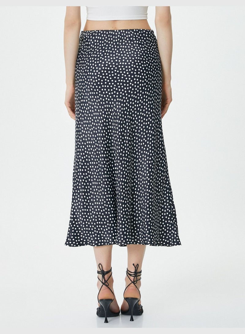 Polka Dot Midi Skirt Viscose