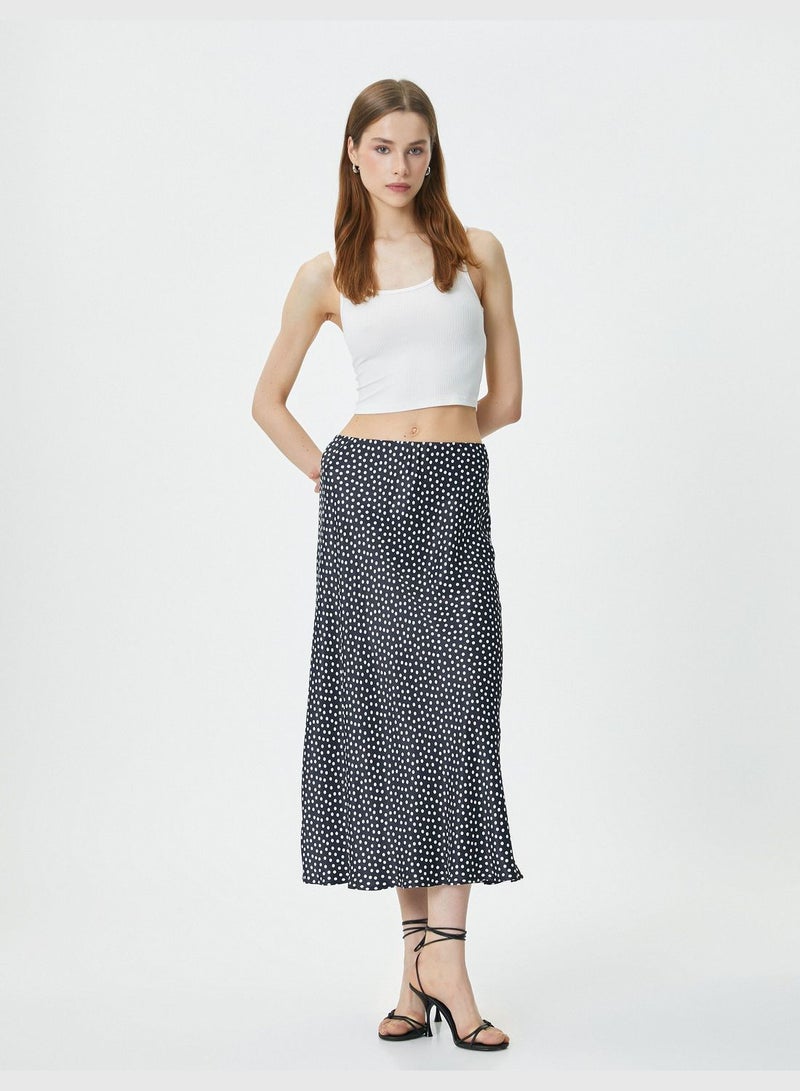 Polka Dot Midi Skirt Viscose