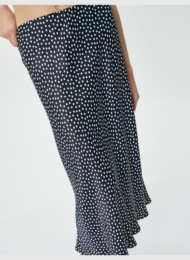 Polka Dot Midi Skirt Viscose