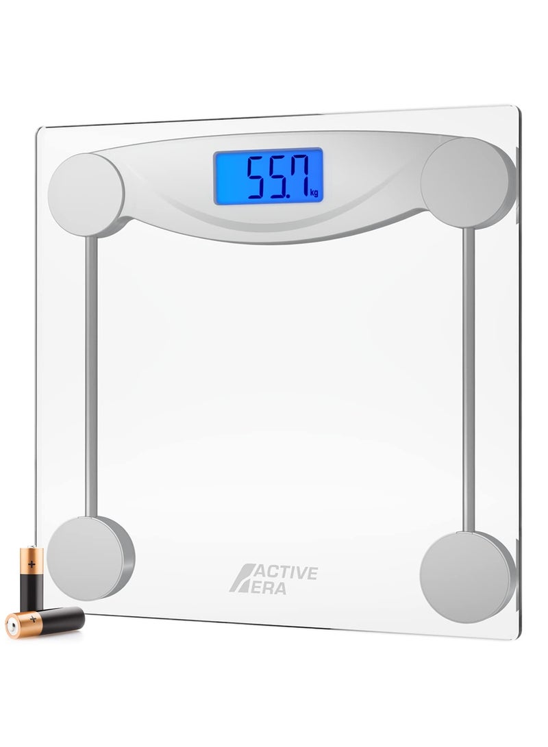 Weight Scale - Ultra Slim Digital Bathroom Scales For Body Weight With High Precision Sensors And Tempered Glass (Stone/kgs/lbs)