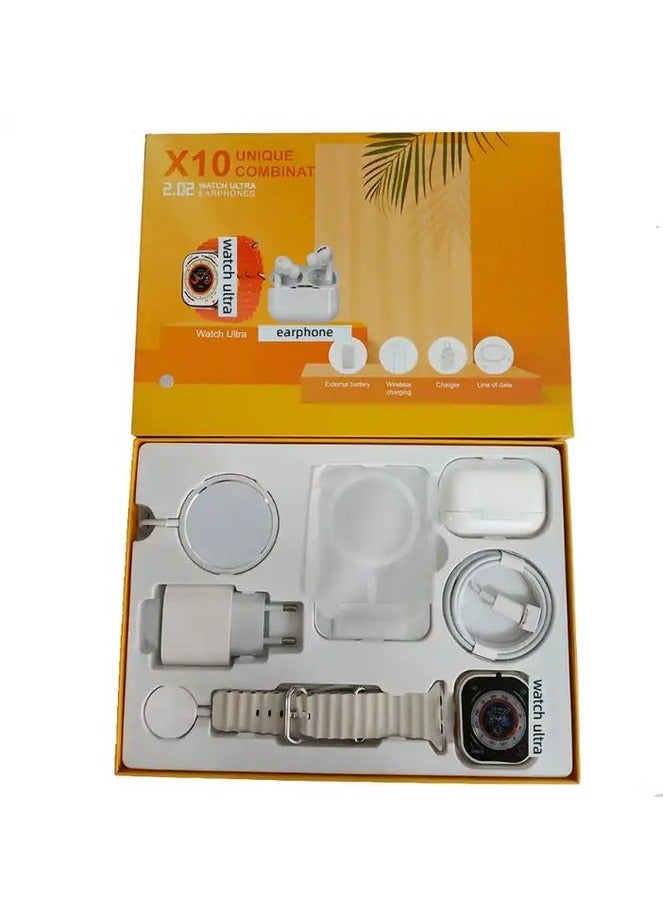X10 Unique Combination Of Smart Watch With 8 In 1 Accessories