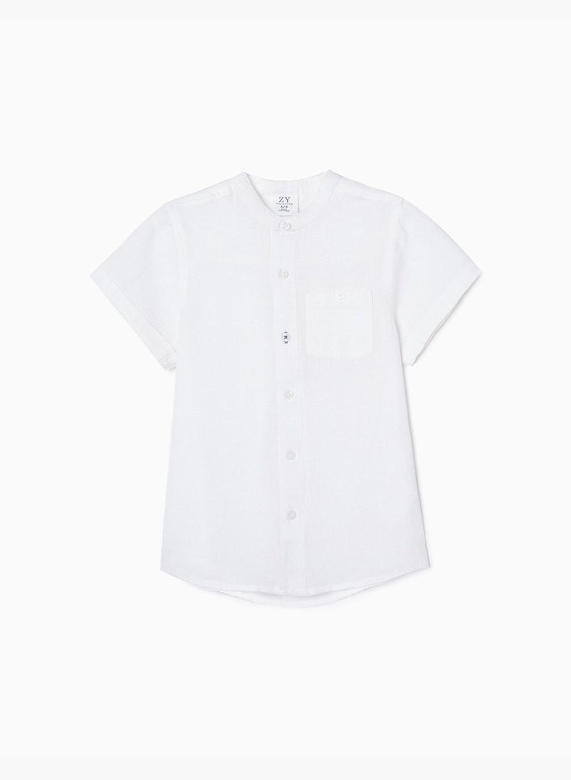 Zippy Short Sleeve Shirt With Mao Collar For Boys