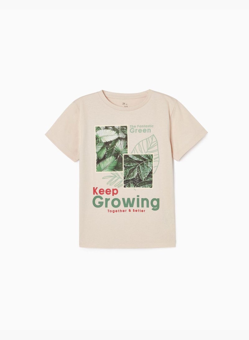 Zippy Cotton T-Shirt For Boys 'Keep Growing'
