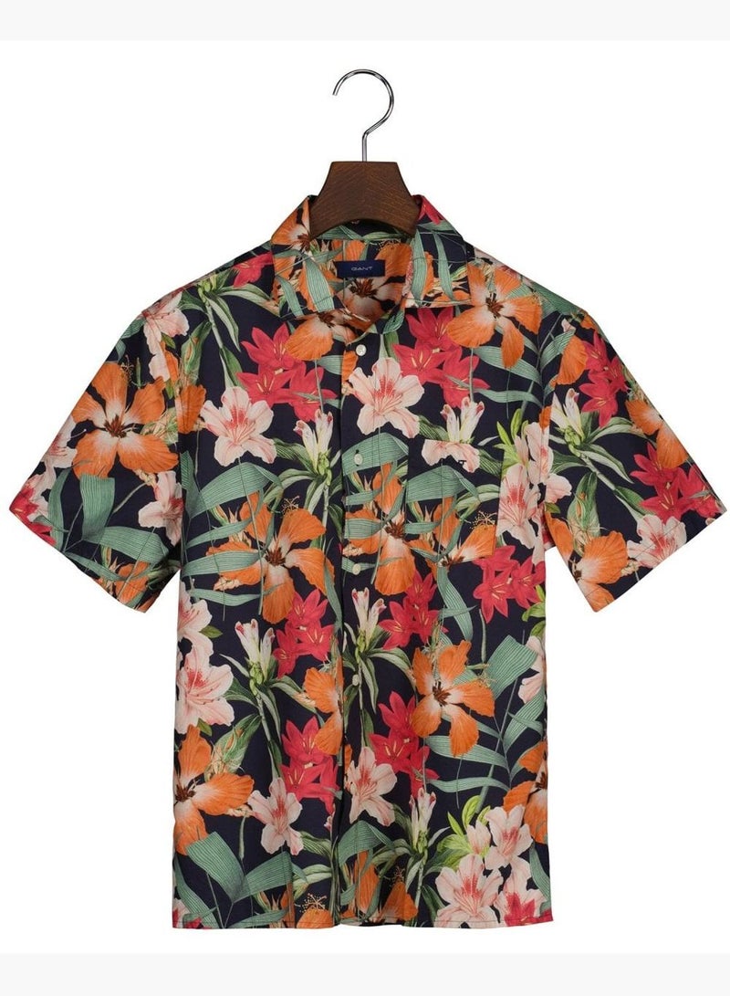 Gant Teen Boys Tropical Print Short Sleeve Shirt