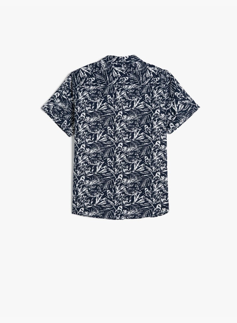 Short Sleeve Shirt Palm Printed