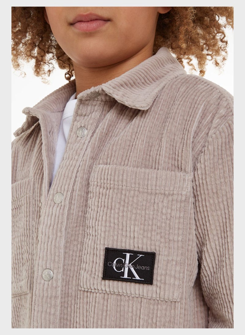 Kids Front Pocket Logo Shirt