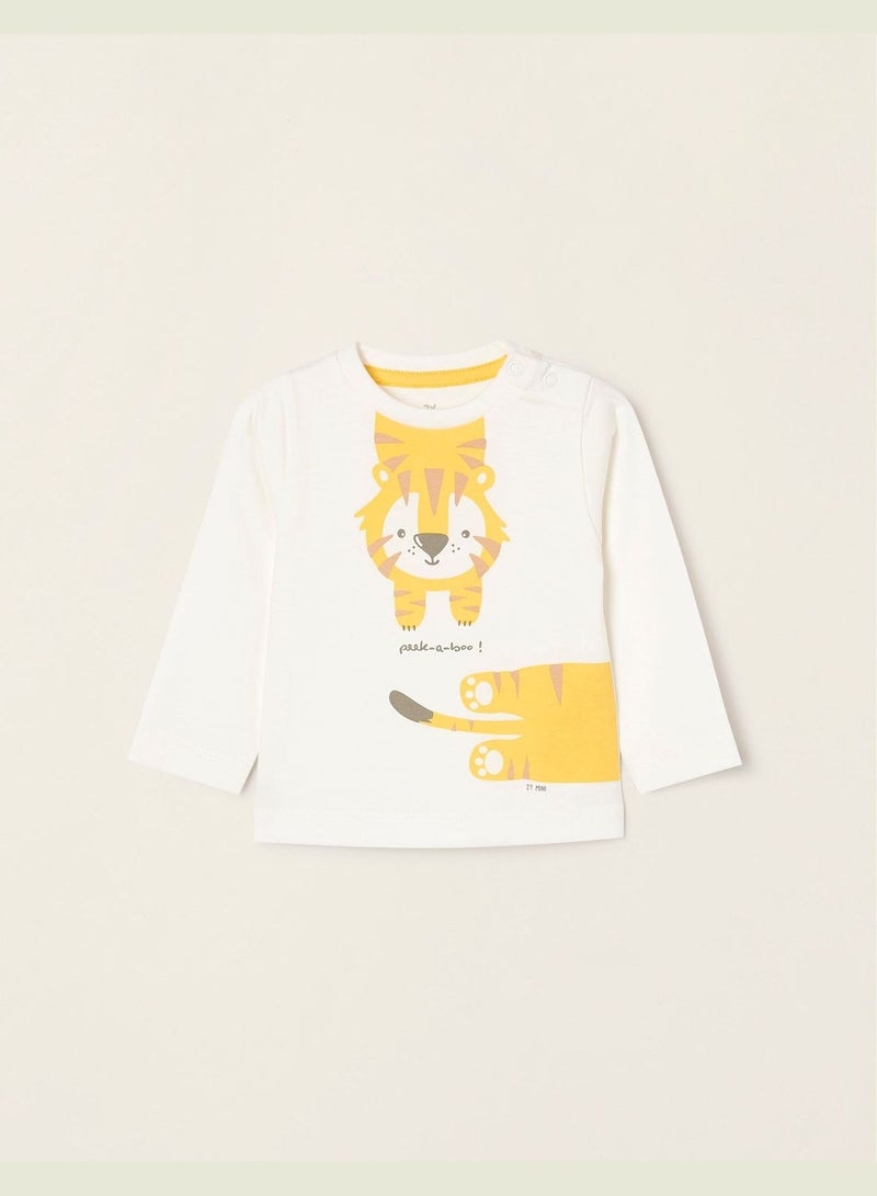 Zippy Tiger Long Sleeve Cotton T-Shirt For Newborn