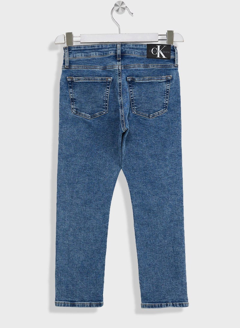 Kids Light Wash Straight Fit Jeans