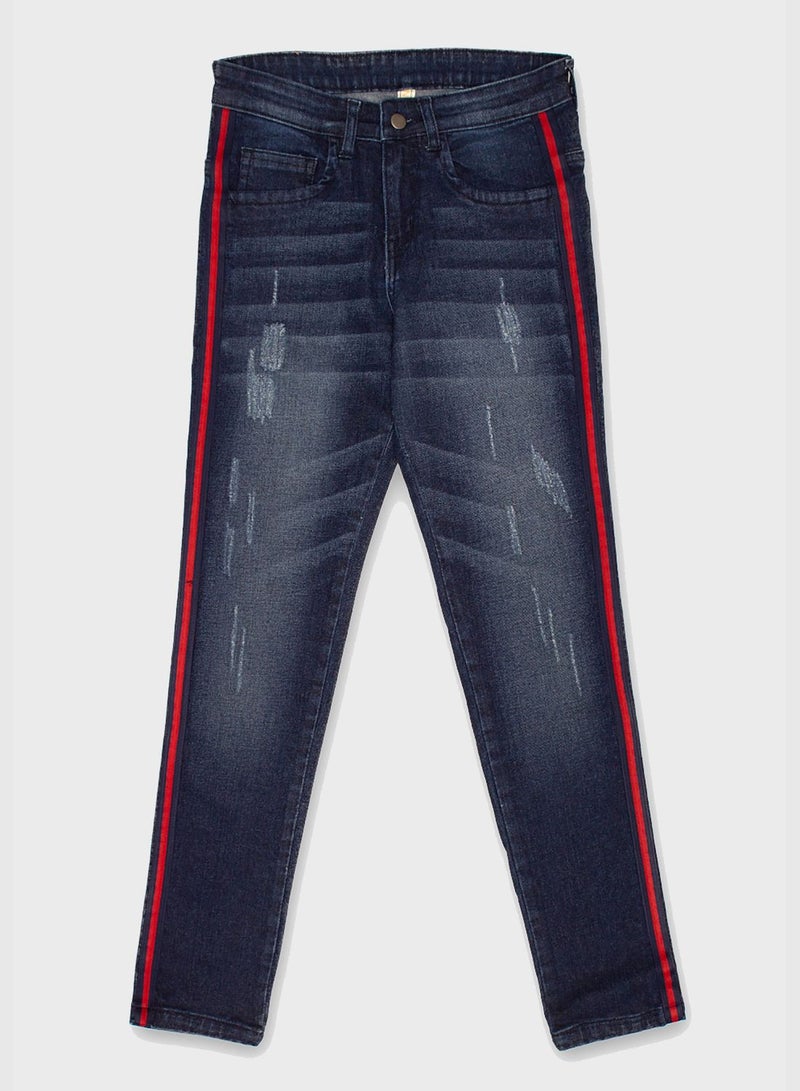 Jeans with Side Stripes