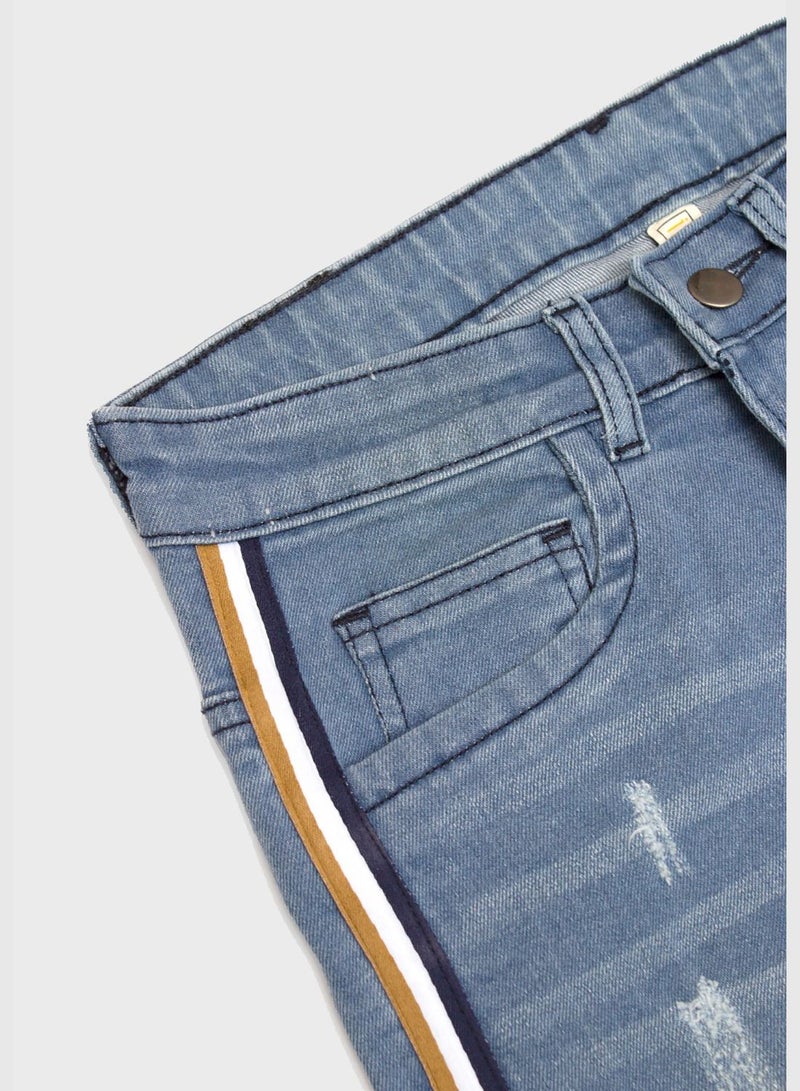 Jeans with Side Stripes