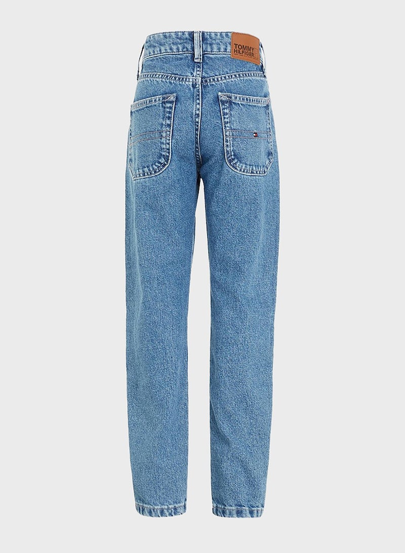 Youth Mid Wash Straight Fit Jeans