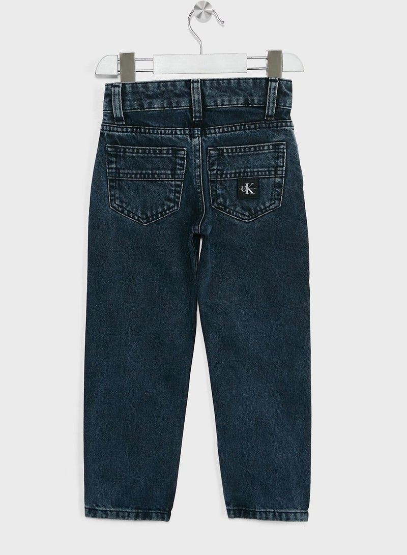 Kids Mid Wash Straight Fit Jeans