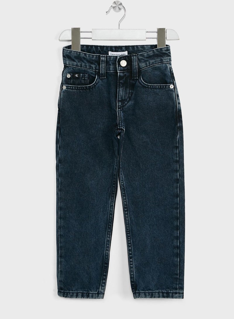 Kids Mid Wash Straight Fit Jeans