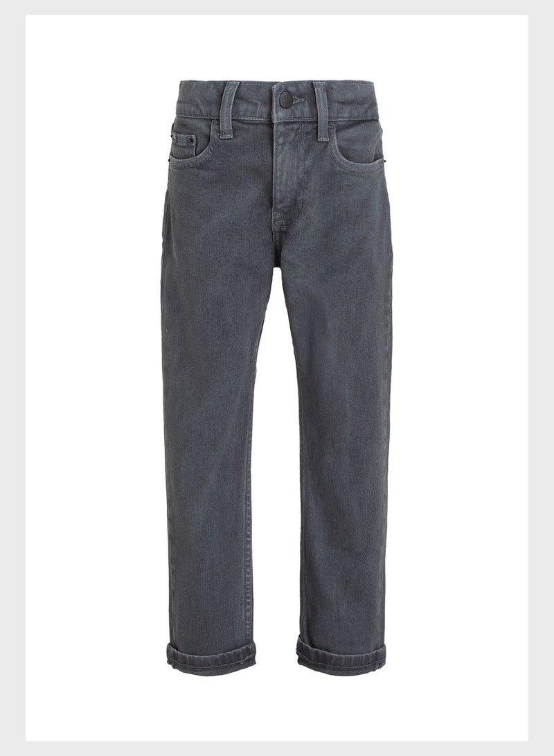 Kids Mid Wash Straight Fit Jeans