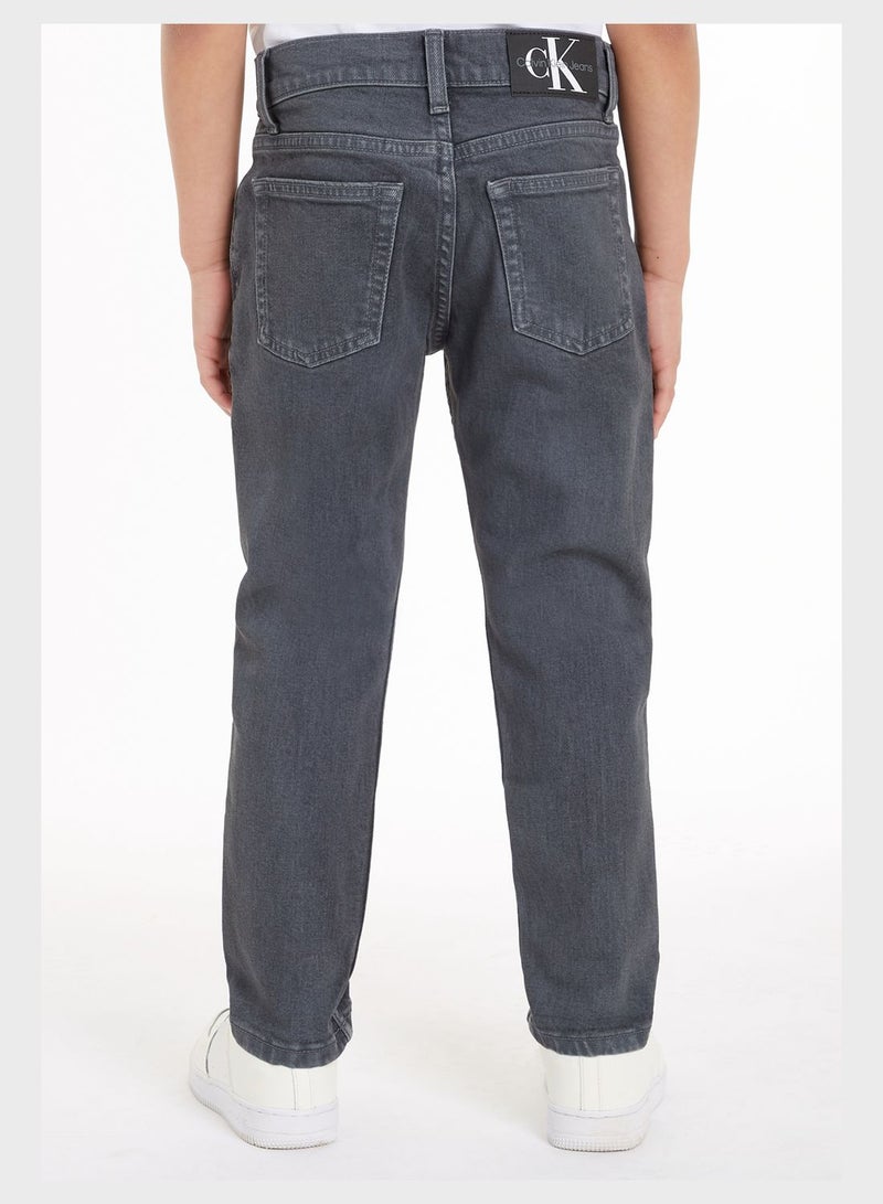 Kids Mid Wash Straight Fit Jeans