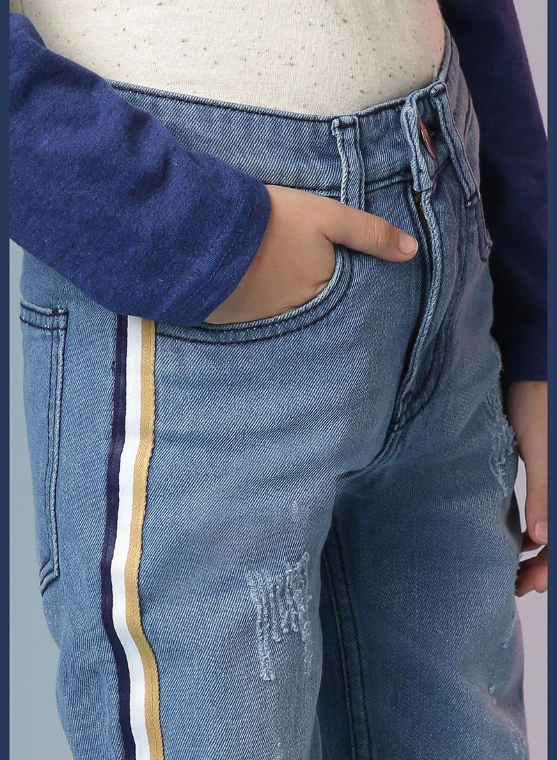 Jeans with Side Stripes