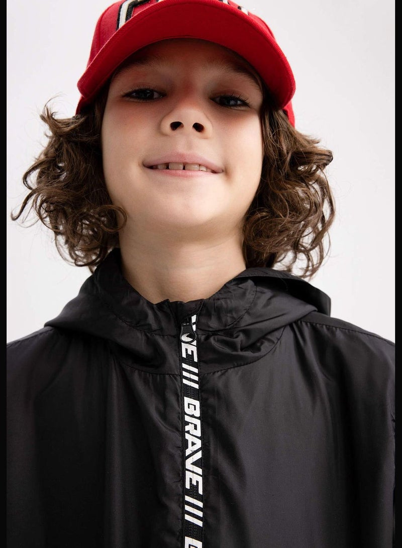 Boy Hooded Long Sleeve Raincoat