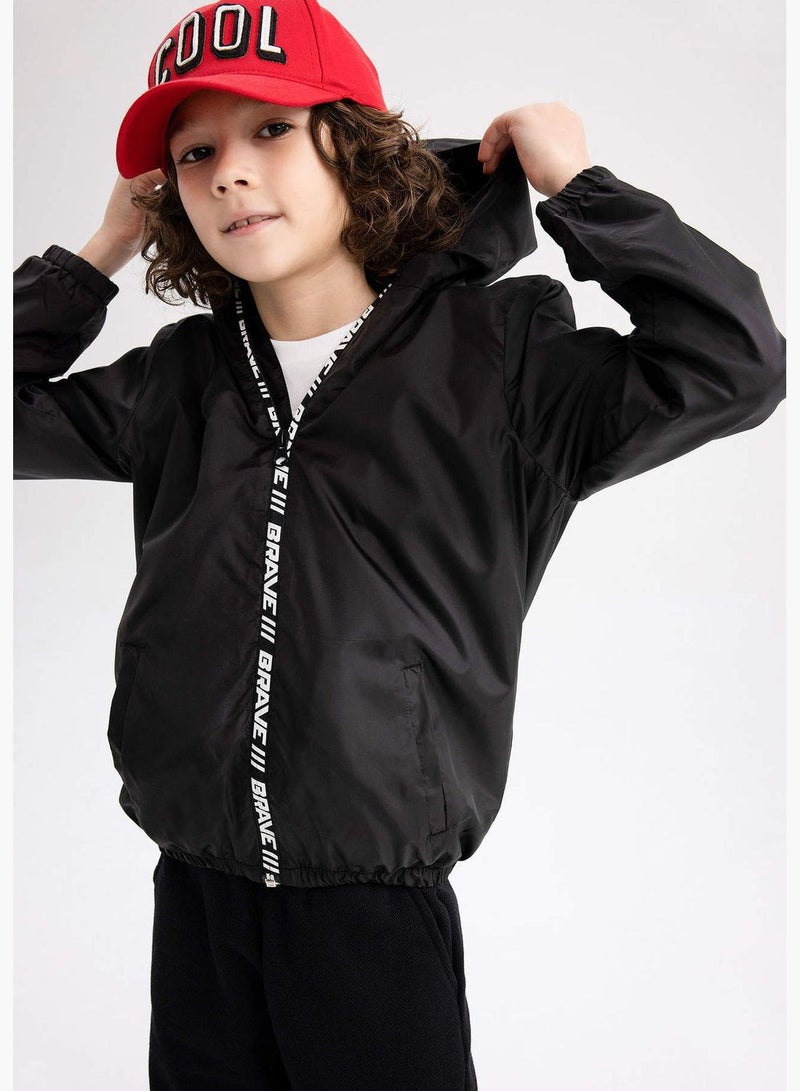 Boy Hooded Long Sleeve Raincoat