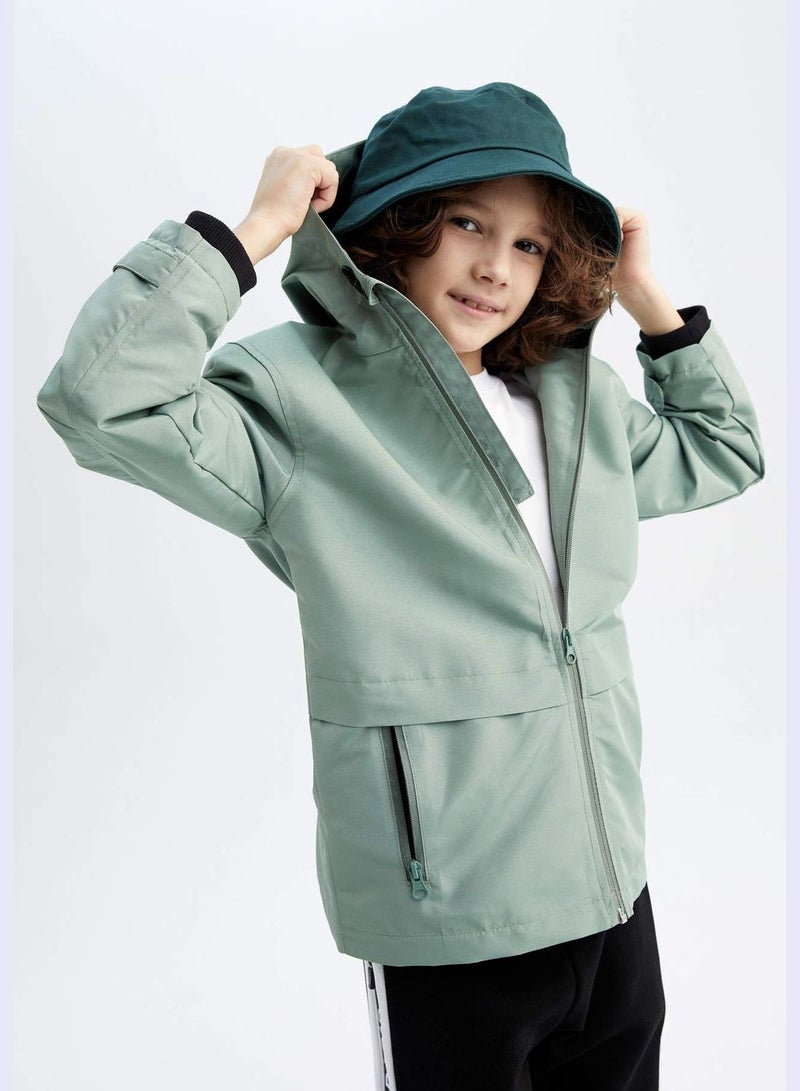 Boy Hooded Long Sleeve Raincoat