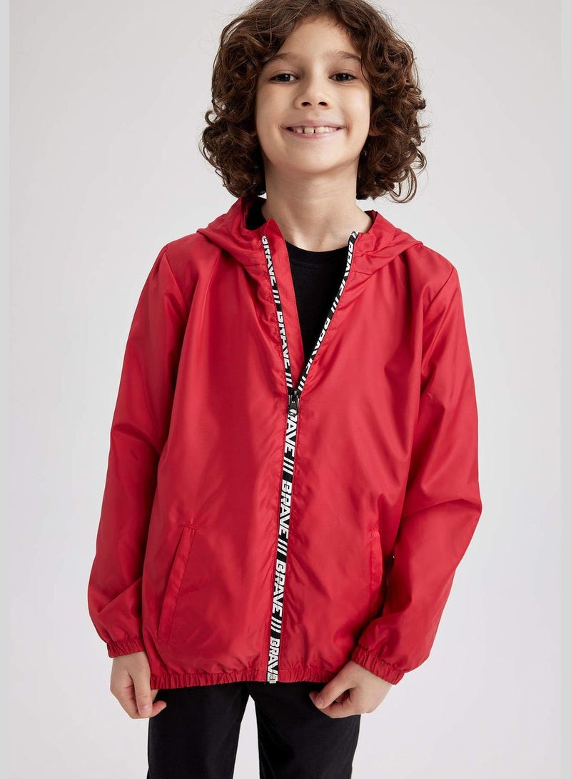 Boy Hooded Long Sleeve Raincoat