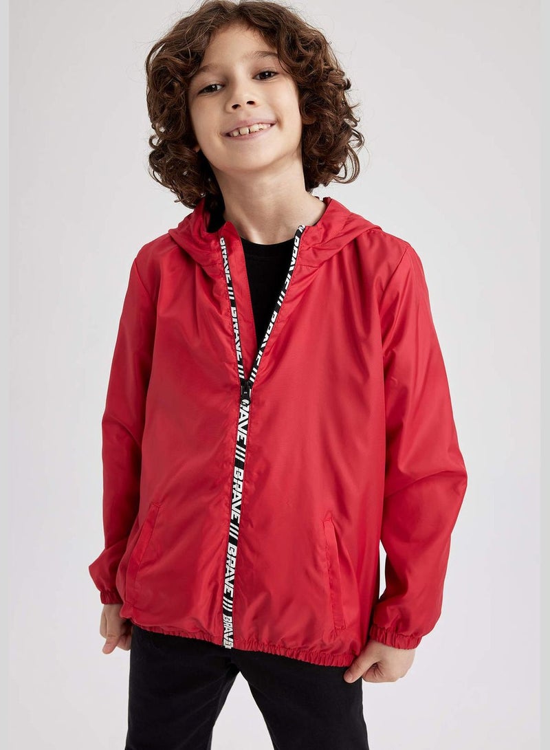 Boy Hooded Long Sleeve Raincoat