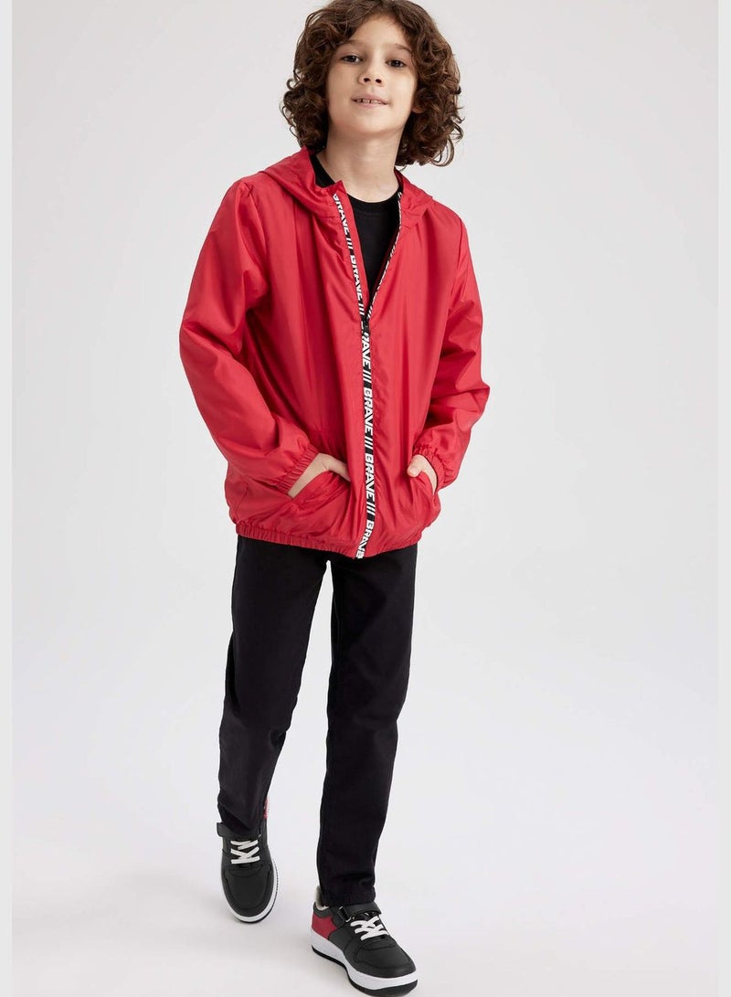 Boy Hooded Long Sleeve Raincoat