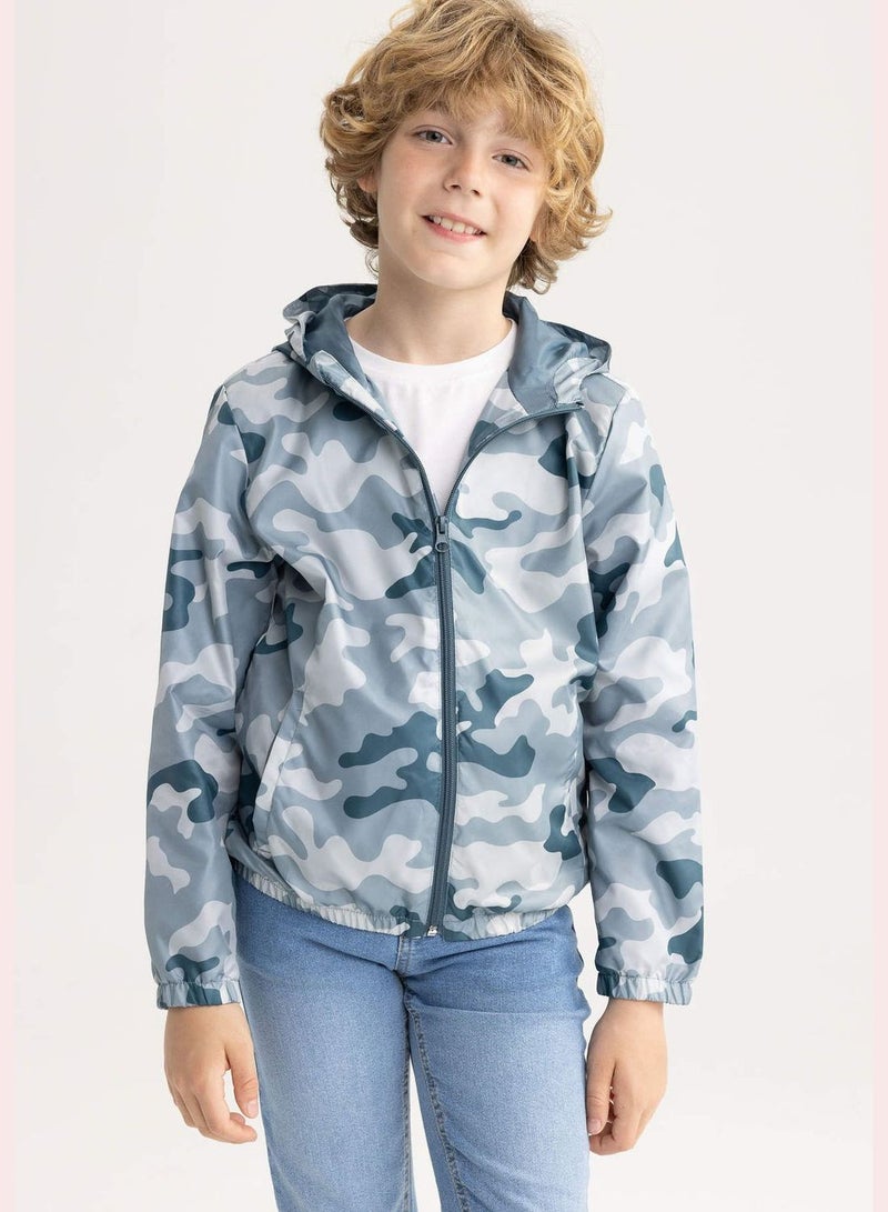 Boy Hooded Long Sleeve Raincoat