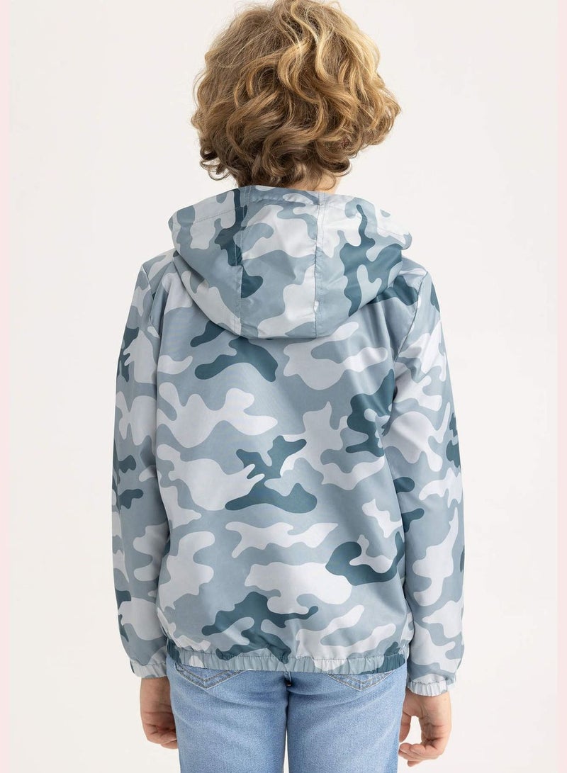 Boy Hooded Long Sleeve Raincoat