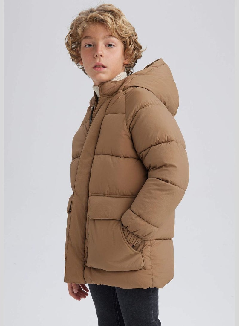 Boy Water-Repellent Coat Hooded Long Sleeve