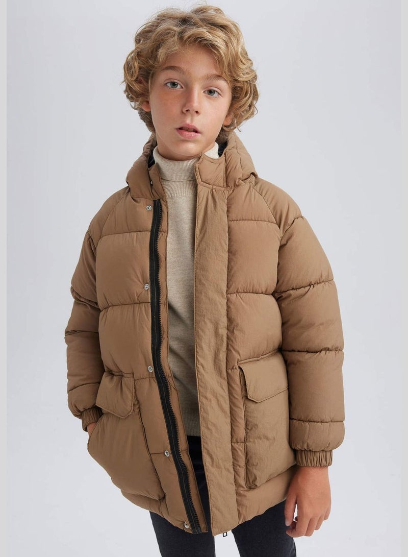 Boy Water-Repellent Coat Hooded Long Sleeve