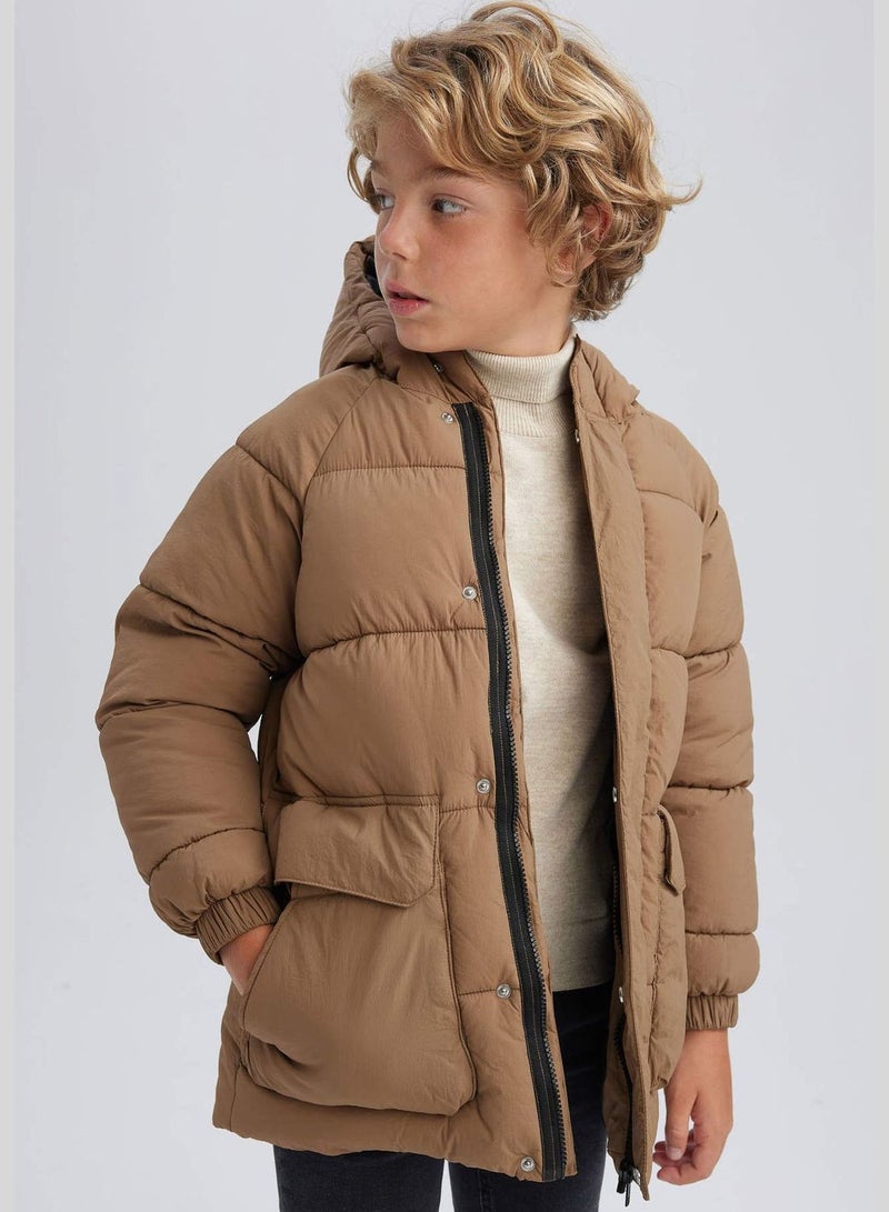 Boy Water-Repellent Coat Hooded Long Sleeve