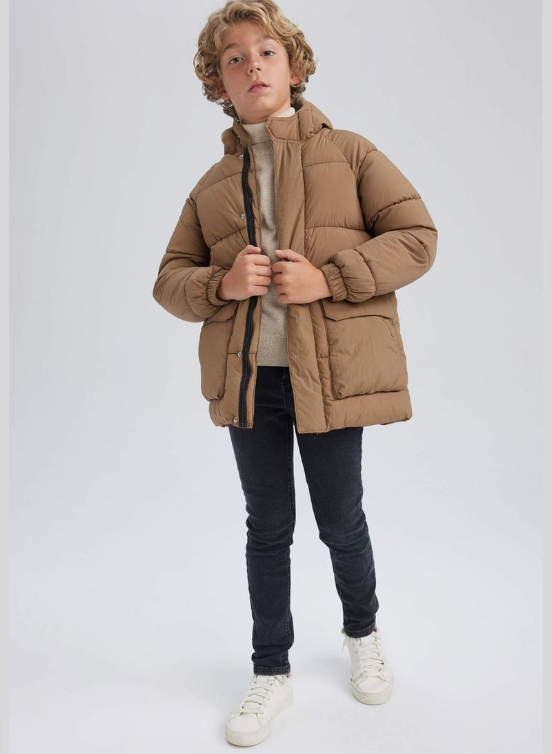 Boy Water-Repellent Coat Hooded Long Sleeve